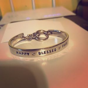 Happy, Blessed, Free toggle bracelet